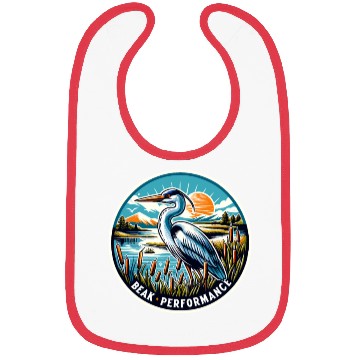 Discover Great Blue Heron Beak Performance Retro Bibs
