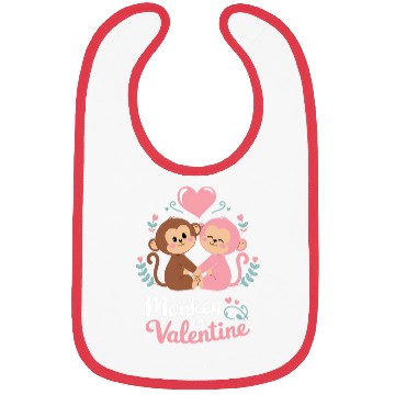 Discover Monkey is my valentine Bibs