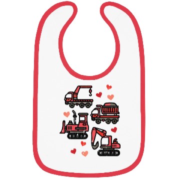 Discover Valentines Construction Trucks Boys Kids Toddler Bibs
