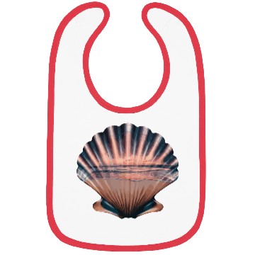 Discover Seashell Beach Scene Serene Ocean Landscape Bibs