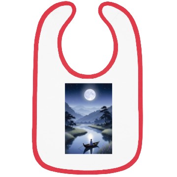 Discover Moonlit River Serenity - Nightscape Poster Bibs