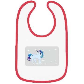 Discover Fantasy unicorn - grey blue- design for kids Bibs