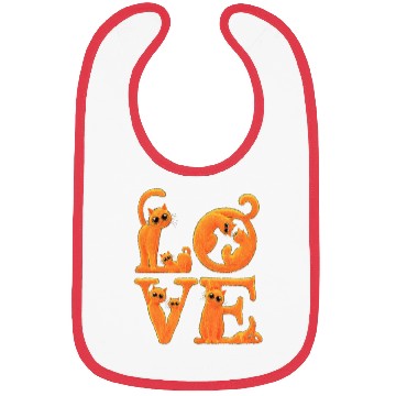 Discover Love Cat Orange Bibs