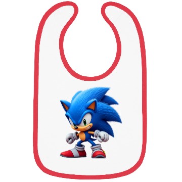 Discover Angry Blue Hedgehog Bibs