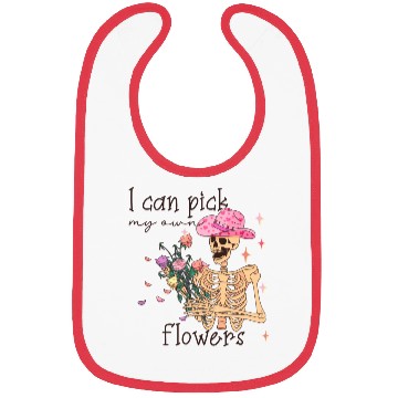 Discover Funny Cowboy Skeleton with Flowers Bibs