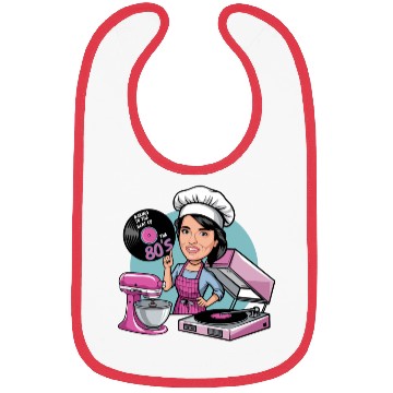 Discover Baking to the Beat of the 80s Retro Music Baker Bibs
