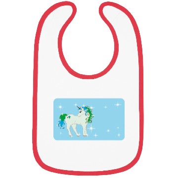 Discover Fantasy unicorn - aqua blue - design for kids Bibs