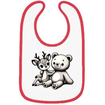 Discover Chibi Deer & Bear - Forest Harmony by TSQ Bibs