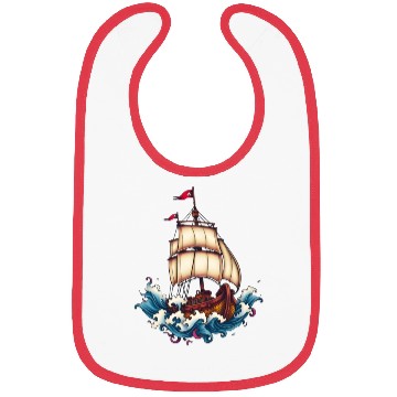 Discover Pirate ship Bibs