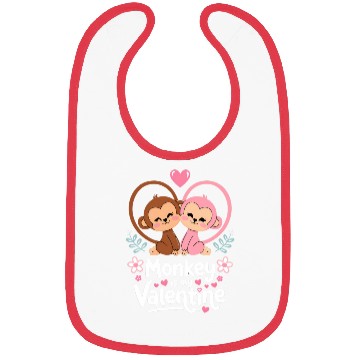 Discover Monkey is my valentine Bibs