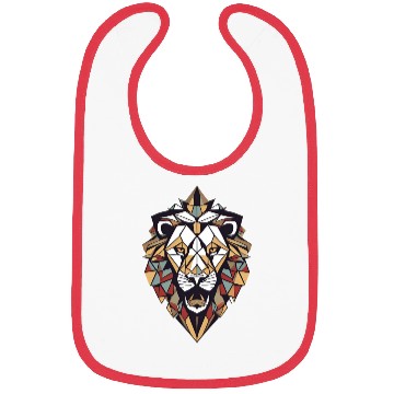 Discover "Cosmic Geometric Lion Bibs: Majestic Celestial