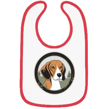 Discover Calm Beagle in Nature's Embrace Bibs