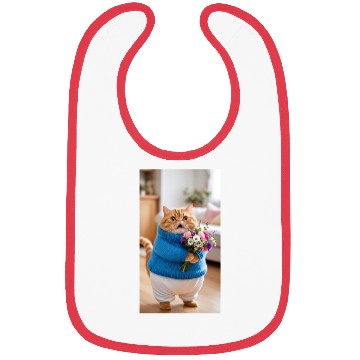 Discover A Chubby Orange Cat With Surprised Expression Bibs