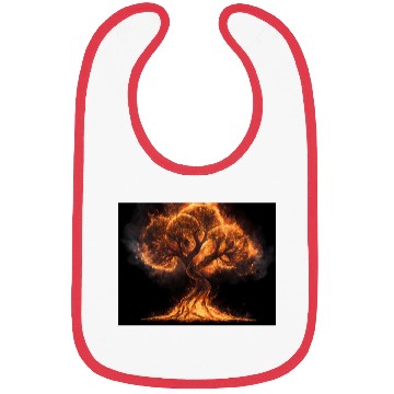 Discover Fiery Arcane Tree Illustration Bibs