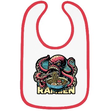Discover monster octopus eat ramen lover Bibs