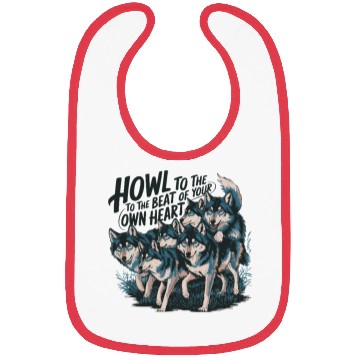 Discover Howl to the Beat of Your Own Heart Wolves Indie Bibs