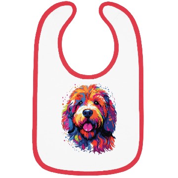 Discover Watercolor Colorful Labradoodle Bibs