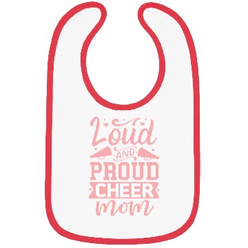 Discover Loud And Proud Cheer Mom Heart Cheerleader Sports Bibs