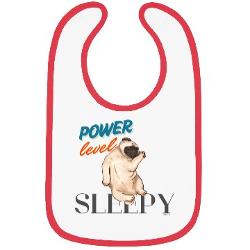 Discover Sleepy Pug Dog black prints Bibs