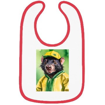Discover Green and Gold Tassie Devil Bibs