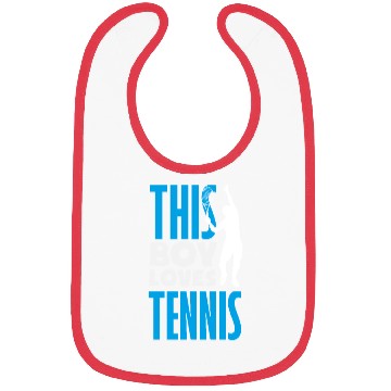 Discover This Boy Loves Tennis Graphic Design Bibs