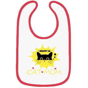 Discover I identify as CAT MOM black cat novelty graphic Bibs