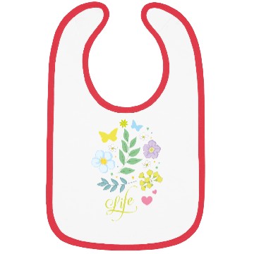 Discover Beautiful Flowers Life Butterfly Spring soft color Bibs