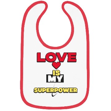 Discover Love is my superpower Valentine Bibs