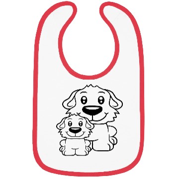Discover Two Dogs Family Child Mother Father Dad Mom Sweet Bibs