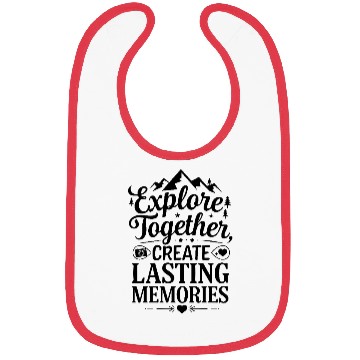 Discover Explore Together adevnture travel quote text art Bibs