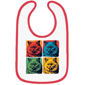 Discover Colorful Pop Art Cat Portrait Bibs