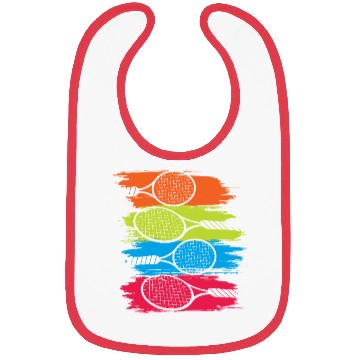 Discover Vibrant Tennis Rackets Brush Art Bibs
