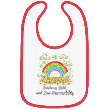Discover Lucky Rainbow and Gold Design Bibs