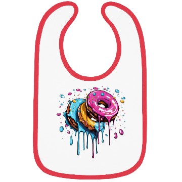 Discover drippy flying donuts graphic design Bibs