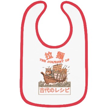 Discover Samurai Cat with ramen Bibs