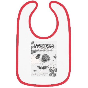 Discover happiness bloom with gratitude saying Bibs