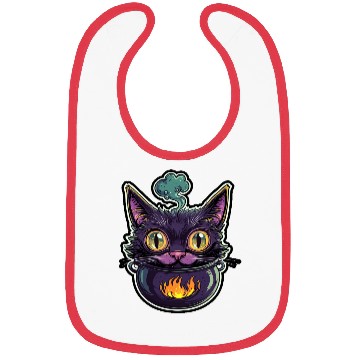 Discover Cat Boiler Cat Witch Halloween Bibs