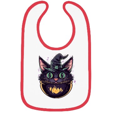 Discover Cat Boiler Cat Witch Halloween Bibs