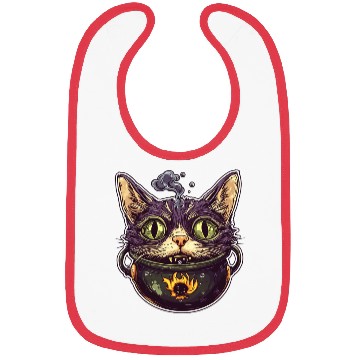 Discover Cat Boiler Cat Witch Halloween Bibs