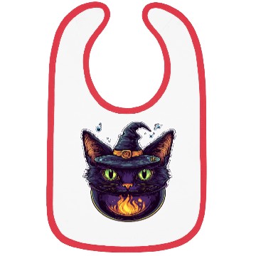 Discover Cat Boiler Cat Witch Halloween Bibs