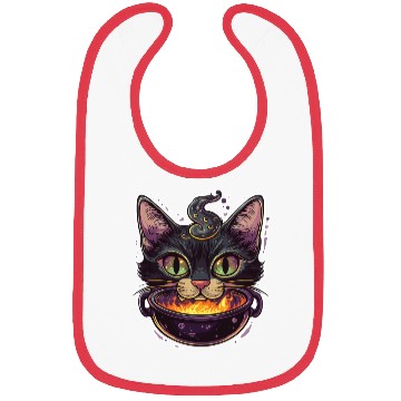 Discover Cat Boiler Cat Witch Halloween Bibs