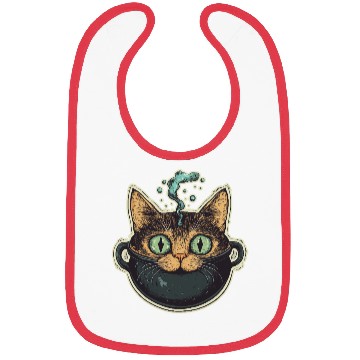 Discover Cat Boiler Cat Witch Halloween Bibs