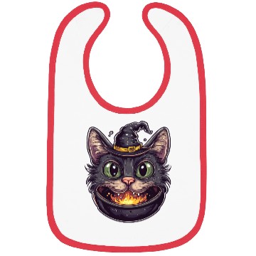 Discover Cat Boiler Cat Witch Halloween Bibs
