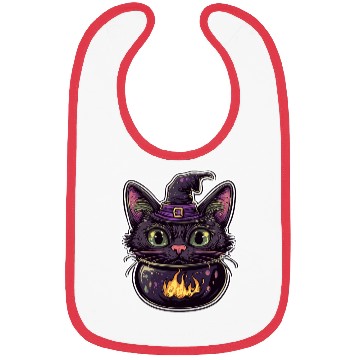 Discover Cat Boiler Cat Witch Halloween Bibs