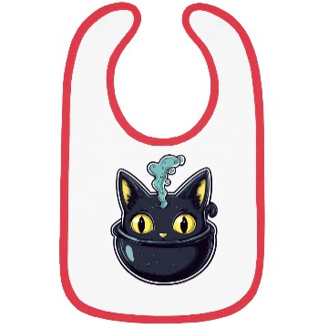 Discover Cat Boiler Cat Witch Halloween Bibs