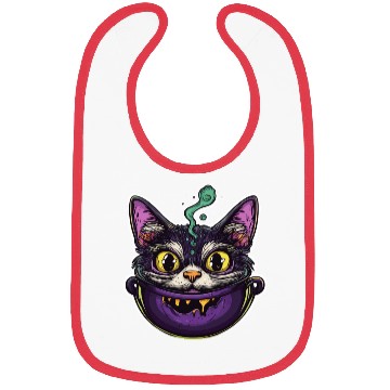 Discover Cat Boiler Cat Witch Halloween Bibs