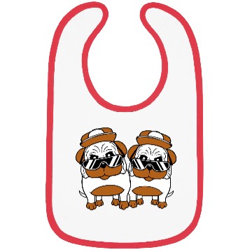 Discover Two Dogs Pug Sunglasses Cap Teenager Team Friends Bibs