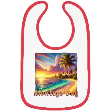 Discover Sunset Montego Bay Palms Beach Vacation Bibs