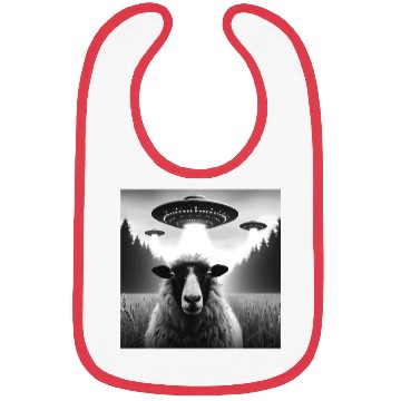 Discover Sheep ram, lamb Funny Graphic Selfie with UFOs Wei Bibs
