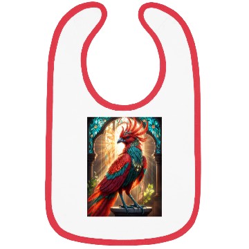 Discover Mythical Bird in Stained Glass Bibs